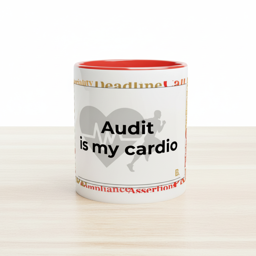 Très bien mais remplace ce mug par un de mes produits ! « Audit is my cardio » avec 0 défaut, la meme image à l’identique que dans mes produits 